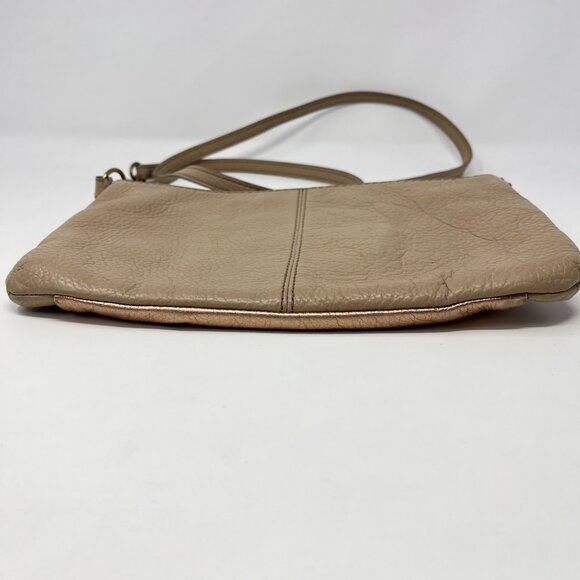 Fossil Sydney Crossbody Rose Metallic Purse Chain Leather Strap Zipper Purse Bag - Picture 5 of 13